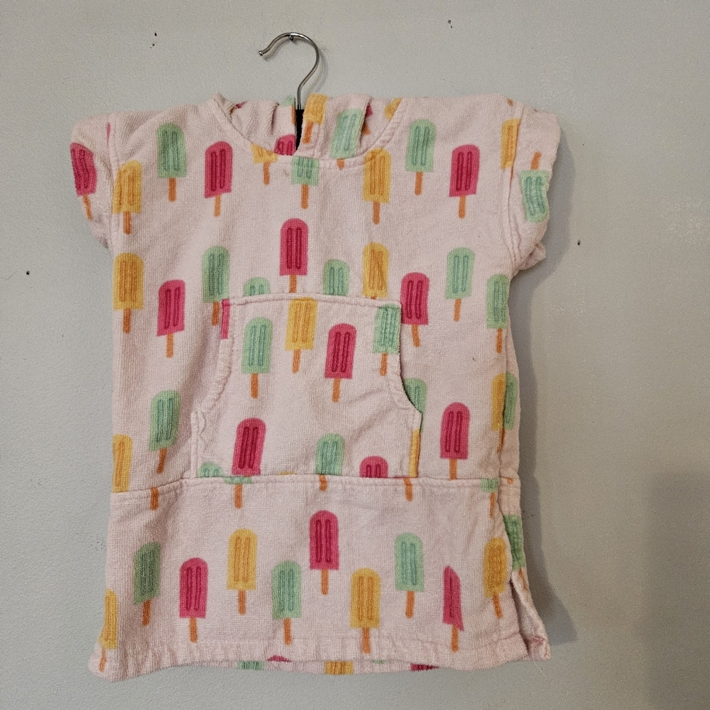 MONICA & ANDY Terrycloth hooded towel dress 12-24m Summer Popcicles 100% cotton